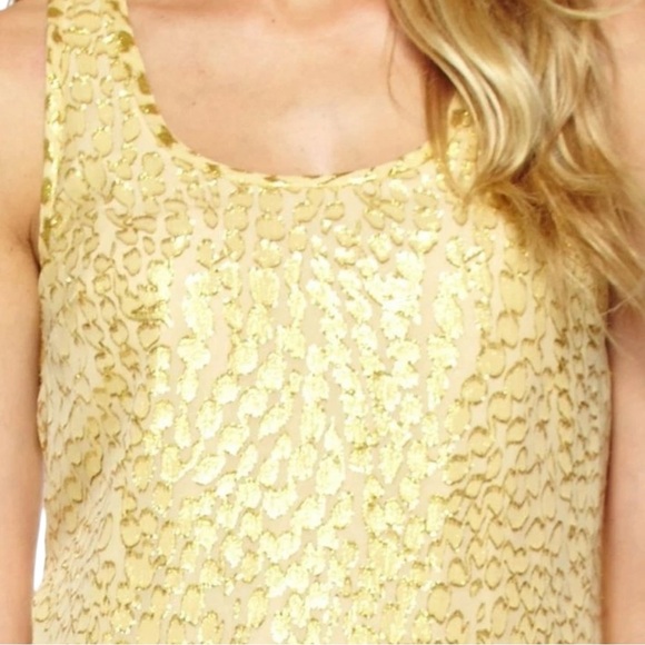 Lilly Pulitzer Betty Packin Heat Silk Chiffon Gold Silk Sleeveless Dress Small - Picture 2 of 15